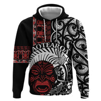 Honour The Treaty New Zealand Personalised Hoodie Toitu Te Tiriti Indigenous Maori Face LT9 Pullover Hoodie Black - Polynesian Pride