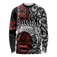 Honour The Treaty New Zealand Personalised Long Sleeve Shirt Toitu Te Tiriti Indigenous Maori Face LT9 Unisex Black - Polynesian Pride