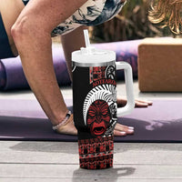 Honour The Treaty New Zealand Personalised Tumbler With Handle Toitu Te Tiriti Indigenous Maori Face LT9 - Polynesian Pride