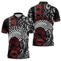 Honour The Treaty New Zealand Personalised Zipper Polo Shirt Toitu Te Tiriti Indigenous Maori Face LT9 - Polynesian Pride