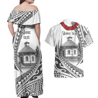 Samoa Mau Movement House Personalised Couples Matching Off Shoulder Maxi Dress and Hawaiian Shirt Fa'a Samoa The Samoan Way LT9 - Polynesian Pride