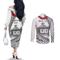 Samoa Mau Movement House Personalised Couples Matching Off The Shoulder Long Sleeve Dress and Long Sleeve Button Shirt Fa'a Samoa The Samoan Way LT9 - Polynesian Pride