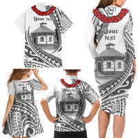 Samoa Mau Movement House Personalised Family Matching Long Sleeve Bodycon Dress and Hawaiian Shirt Fa'a Samoa The Samoan Way LT9 - Polynesian Pride