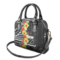Samoa Tribal Hibiscus Flowers Shoulder Handbag