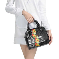 Samoa Tribal Hibiscus Flowers Shoulder Handbag