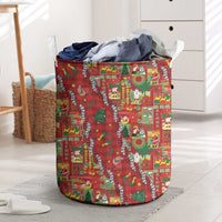 Mele Kalikimaka Pakalana Pikake Lei Laundry Basket Hawaiian Rodeo Paniolo Omaomao Palaka LT9 Green - Polynesian Pride