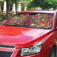 Mele Kalikimaka Pakalana Pikake Lei Auto Sun Shade Hawaiian Rodeo Paniolo Omaomao Palaka LT9 - Polynesian Pride