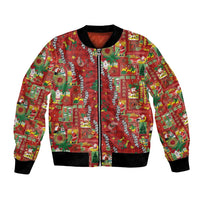 Mele Kalikimaka Pakalana Pikake Lei Bomber Jacket Hawaiian Rodeo Paniolo Omaomao Palaka LT9 Unisex Green - Polynesian Pride