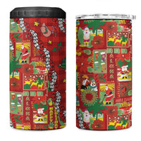 Mele Kalikimaka Pakalana Pikake Lei 4 in 1 Can Cooler Tumbler Hawaiian Rodeo Paniolo Omaomao Palaka LT9 One Size: 16 oz Green - Polynesian Pride