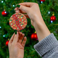 Mele Kalikimaka Pakalana Pikake Lei Ceramic Ornament Hawaiian Rodeo Paniolo Omaomao Palaka LT9 - Polynesian Pride
