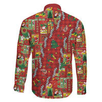 Mele Kalikimaka Pakalana Pikake Lei Family Matching Off The Shoulder Long Sleeve Dress and Hawaiian Shirt Hawaiian Rodeo Paniolo Omaomao Palaka LT9 - Polynesian Pride