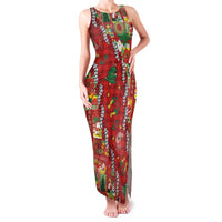 Mele Kalikimaka Pakalana Pikake Lei Family Matching Tank Maxi Dress and Hawaiian Shirt Hawaiian Rodeo Paniolo Omaomao Palaka LT9 Mom's Dress Green - Polynesian Pride