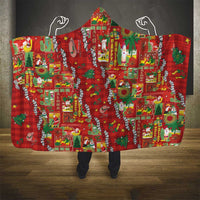 Mele Kalikimaka Pakalana Pikake Lei Hooded Blanket Hawaiian Rodeo Paniolo Omaomao Palaka LT9 - Polynesian Pride
