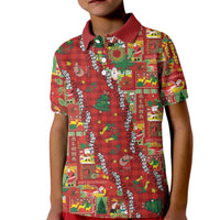 Mele Kalikimaka Pakalana Pikake Lei Kid Polo Shirt Hawaiian Rodeo Paniolo Omaomao Palaka LT9 Kid Green - Polynesian Pride