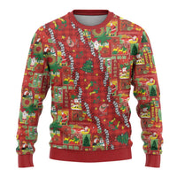 Mele Kalikimaka Pakalana Pikake Lei Ugly Christmas Sweater Hawaiian Rodeo Paniolo Omaomao Palaka LT9 - Polynesian Pride