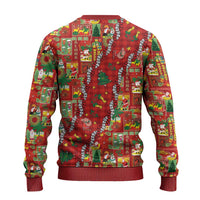 Mele Kalikimaka Pakalana Pikake Lei Ugly Christmas Sweater Hawaiian Rodeo Paniolo Omaomao Palaka LT9 - Polynesian Pride