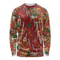 Mele Kalikimaka Pakalana Pikake Lei Long Sleeve Shirt Hawaiian Rodeo Paniolo Omaomao Palaka LT9 Unisex Green - Polynesian Pride