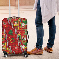 Mele Kalikimaka Pakalana Pikake Lei Luggage Cover Hawaiian Rodeo Paniolo Omaomao Palaka LT9 Green - Polynesian Pride