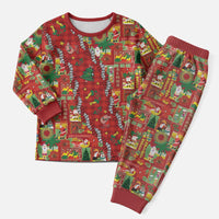 Mele Kalikimaka Pakalana Pikake Lei Christmas Pajama Set Hawaiian Rodeo Paniolo Omaomao Palaka LT9 Men Green - Polynesian Pride