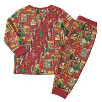Mele Kalikimaka Pakalana Pikake Lei Christmas Pajama Set Hawaiian Rodeo Paniolo Omaomao Palaka LT9 - Polynesian Pride