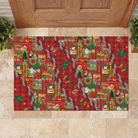 Mele Kalikimaka Pakalana Pikake Lei Rubber Doormat Hawaiian Rodeo Paniolo Omaomao Palaka LT9 Green - Polynesian Pride