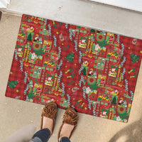 Mele Kalikimaka Pakalana Pikake Lei Rubber Doormat Hawaiian Rodeo Paniolo Omaomao Palaka LT9 - Polynesian Pride