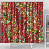 Mele Kalikimaka Pakalana Pikake Lei Shower Curtain Hawaiian Rodeo Paniolo Omaomao Palaka LT9 - Polynesian Pride