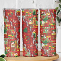 Mele Kalikimaka Pakalana Pikake Lei Skinny Tumbler Hawaiian Rodeo Paniolo Omaomao Palaka LT9 - Polynesian Pride