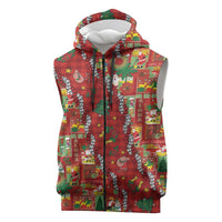 Mele Kalikimaka Pakalana Pikake Lei Sleeveless Zip Hoodie Hawaiian Rodeo Paniolo Omaomao Palaka LT9 Green - Polynesian Pride