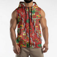 Mele Kalikimaka Pakalana Pikake Lei Sleeveless Zip Hoodie Hawaiian Rodeo Paniolo Omaomao Palaka LT9 - Polynesian Pride