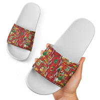 Mele Kalikimaka Pakalana Pikake Lei Slide Sandals Hawaiian Rodeo Paniolo Omaomao Palaka LT9 - Polynesian Pride