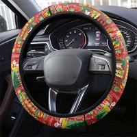 Mele Kalikimaka Pakalana Pikake Lei Steering Wheel Cover Hawaiian Rodeo Paniolo Omaomao Palaka LT9 - Polynesian Pride