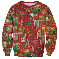 Mele Kalikimaka Pakalana Pikake Lei Sweatshirt Hawaiian Rodeo Paniolo Omaomao Palaka LT9 Unisex Green - Polynesian Pride