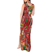 Mele Kalikimaka Pakalana Pikake Lei Tank Maxi Dress Hawaiian Rodeo Paniolo Omaomao Palaka LT9 - Polynesian Pride