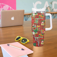 Mele Kalikimaka Pakalana Pikake Lei Tumbler With Handle Hawaiian Rodeo Paniolo Omaomao Palaka LT9 - Polynesian Pride