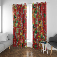 Mele Kalikimaka Pakalana Pikake Lei Window Curtain Hawaiian Rodeo Paniolo Omaomao Palaka LT9 With Grommets Green - Polynesian Pride