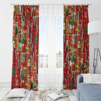 Mele Kalikimaka Pakalana Pikake Lei Window Curtain Hawaiian Rodeo Paniolo Omaomao Palaka LT9 - Polynesian Pride