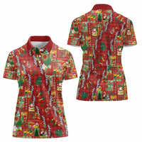 Mele Kalikimaka Pakalana Pikake Lei Women Polo Shirt Hawaiian Rodeo Paniolo Omaomao Palaka LT9 - Polynesian Pride