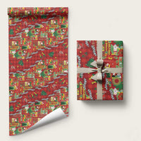 Mele Kalikimaka Pakalana Pikake Lei Wrapping Paper Hawaiian Rodeo Paniolo Omaomao Palaka LT9 58" × 23" Green - Polynesian Pride