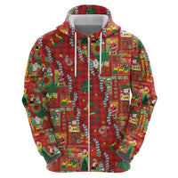 Mele Kalikimaka Pakalana Pikake Lei Zip Hoodie Hawaiian Rodeo Paniolo Omaomao Palaka LT9 - Polynesian Pride