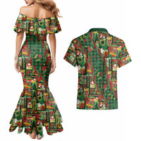 Mele Kalikimaka Pakalana Pikake Lei Couples Matching Mermaid Dress and Hawaiian Shirt Hawaiian Rodeo Paniolo Ulaula Palaka LT9 - Polynesian Pride