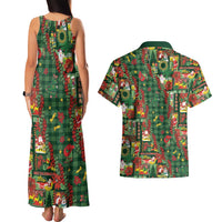 Mele Kalikimaka Pakalana Pikake Lei Couples Matching Tank Maxi Dress and Hawaiian Shirt Hawaiian Rodeo Paniolo Ulaula Palaka LT9 - Polynesian Pride