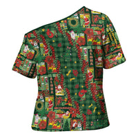 Mele Kalikimaka Pakalana Pikake Lei Cross Shoulder Shirt Hawaiian Rodeo Paniolo Ulaula Palaka LT9 - Polynesian Pride