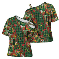 Mele Kalikimaka Pakalana Pikake Lei Cross Shoulder Shirt Hawaiian Rodeo Paniolo Ulaula Palaka LT9 - Polynesian Pride