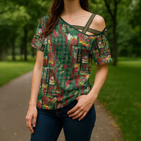 Mele Kalikimaka Pakalana Pikake Lei Cross Shoulder Shirt Hawaiian Rodeo Paniolo Ulaula Palaka LT9 - Polynesian Pride