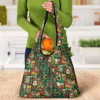 Mele Kalikimaka Pakalana Pikake Lei Grocery Bag Hawaiian Rodeo Paniolo Ulaula Palaka LT9 - Polynesian Pride