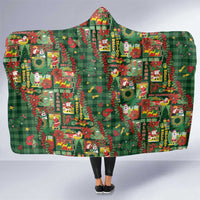 Mele Kalikimaka Pakalana Pikake Lei Hooded Blanket Hawaiian Rodeo Paniolo Ulaula Palaka LT9 One Size Red - Polynesian Pride