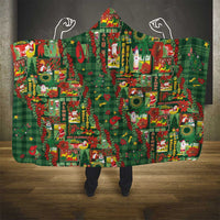 Mele Kalikimaka Pakalana Pikake Lei Hooded Blanket Hawaiian Rodeo Paniolo Ulaula Palaka LT9 - Polynesian Pride