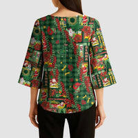 Mele Kalikimaka Pakalana Pikake Lei Kimono Sleeve Blouse Hawaiian Rodeo Paniolo Ulaula Palaka LT9 - Polynesian Pride