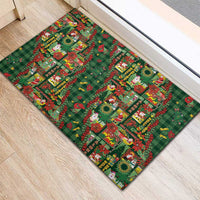 Mele Kalikimaka Pakalana Pikake Lei Rubber Doormat Hawaiian Rodeo Paniolo Ulaula Palaka LT9 - Polynesian Pride